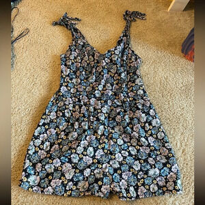 Miley Cyrus & Max Azria Floral Jumpsuit - Black and Blue